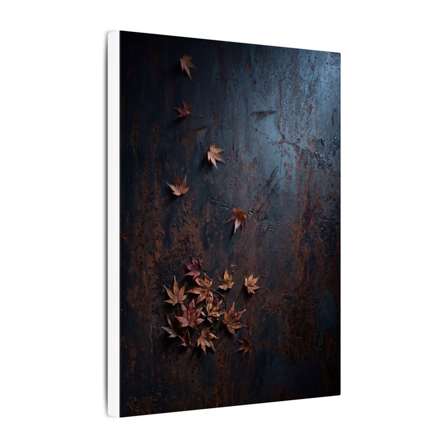 Moonlight Rust Patina Canvas Art - Dark Japandi Mono No Aware
