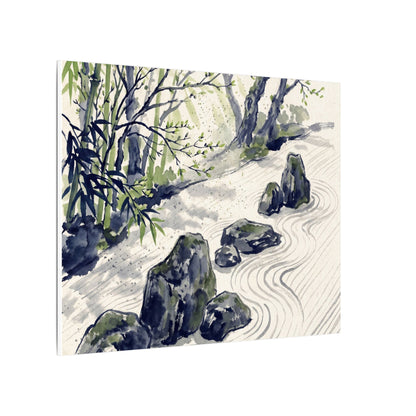 Dappled Rock Garden Canvas Art - Zen Mono No Aware