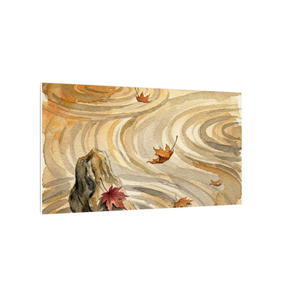 Autumn Rock Garden Watercolor Canvas Art | Neutral Decor