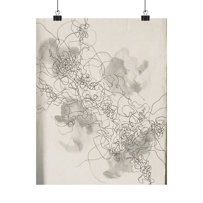 Mono No Aware Shadow Play Wall Art Print - Japandi Minimal Line Art Print