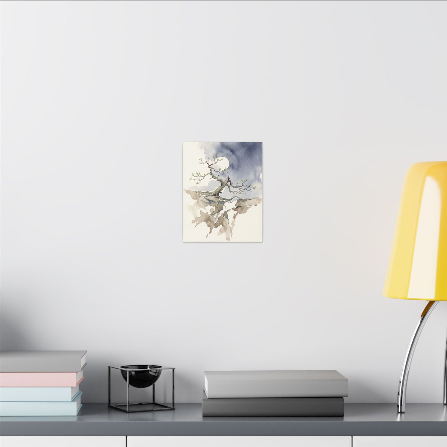 Moonlight Pine Tree Canvas Art - Japandi Ma