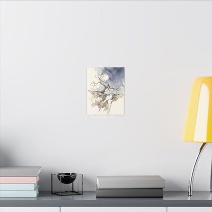 Moonlight Pine Tree Canvas Art - Japandi Ma