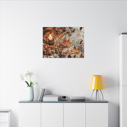 Candlelight Dried Flowers Canvas Art - Japandi Seijaku