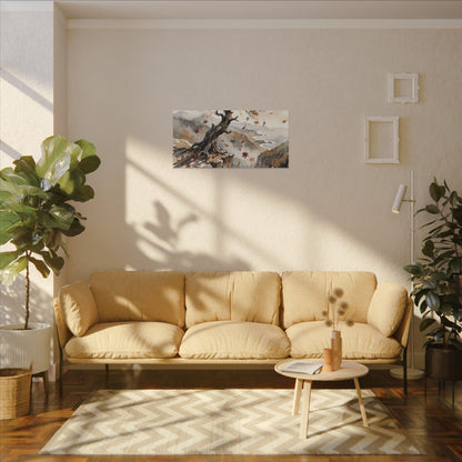 Autumn Pine Tree Watercolor Canvas Art | Warm Decor