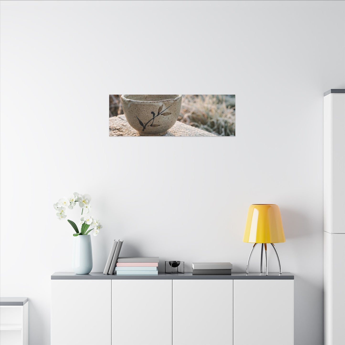 Golden Hour Ceramic Bowl Canvas Art - Japandi Ma