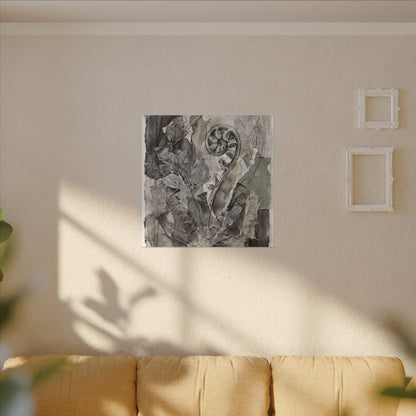 Japandi Fern Unfurling in Overcast | Texture Canvas Art