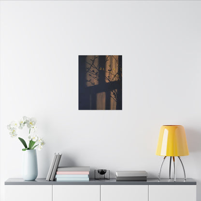 Shadow Play Canvas Art | Spring Dark Japandi Shadow Zen Art