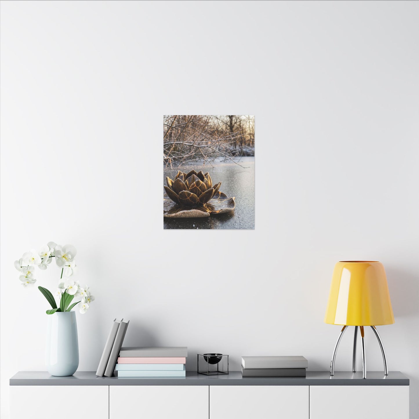 Lotus Flower Gold Repair Canvas Art | Beautiful Kintsugi Art