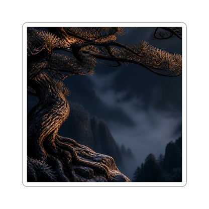 Sophisticated Pine Tree Sticker - Shadow Zen Dark Japandi