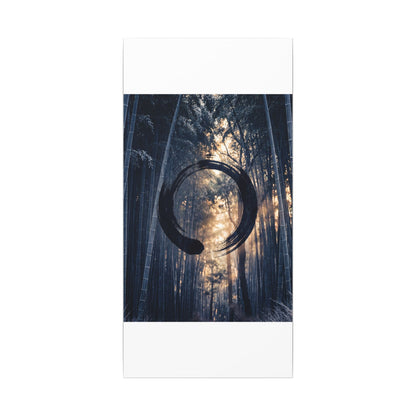 Bamboo Grove Canvas Art | Winter Zen Enso Art
