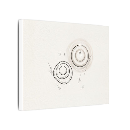 River Stones Canvas Art | Winter Japandi Minimal Line Art