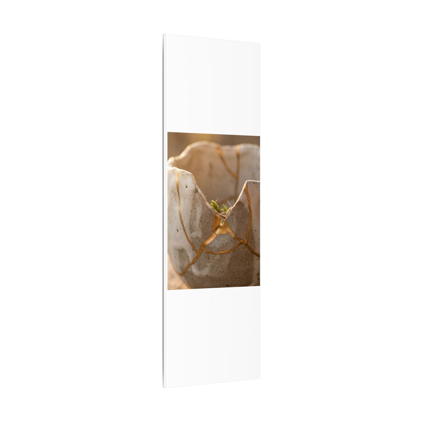 Golden Hour Broken Pottery Canvas Art - Japandi Kanso