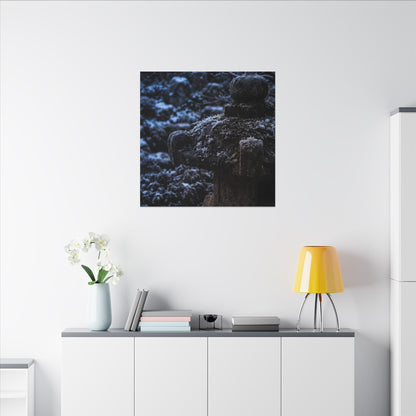 Moody Stone Lantern Canvas Art - Shadow Zen Dark Japandi