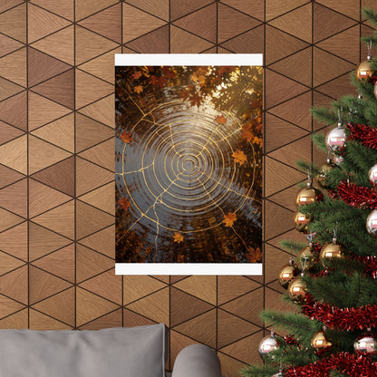 Water Ripple Autumn Wall Art Print | Kintsugi Resilient Design