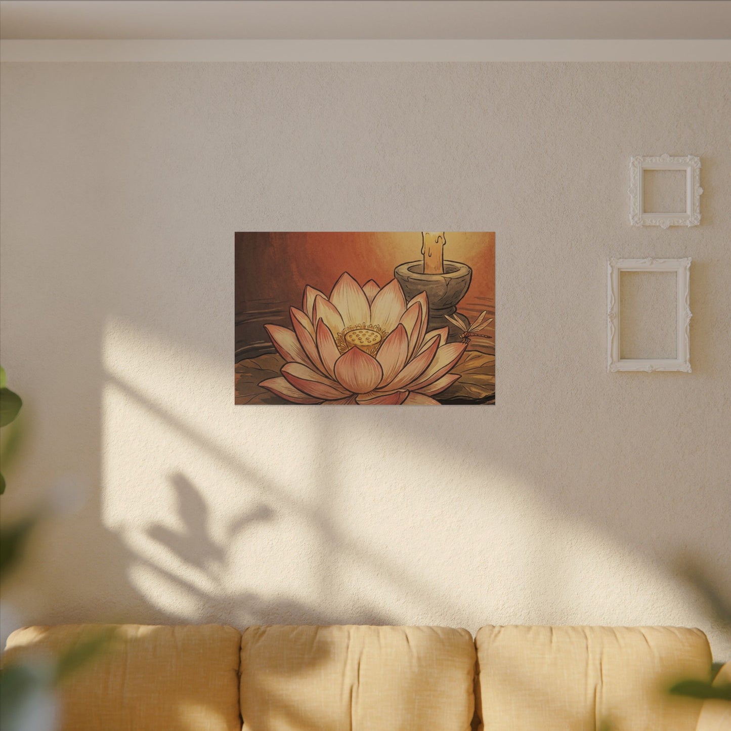 Lotus Flower Summer Canvas Art | Zen Contemplative Design
