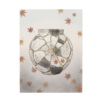 Japandi Broken Pottery in Dawn | Minimal Line Canvas Art