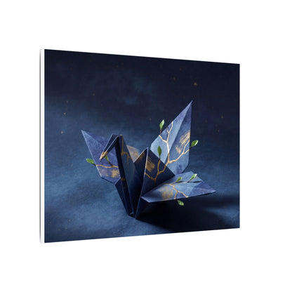 Kintsugi Paper Fold in Moonlight | Crackle Gold Canvas Art