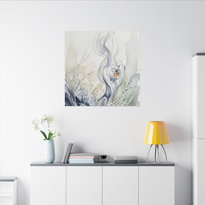 Earthy Incense Smoke Canvas Art - Watercolor Japandi