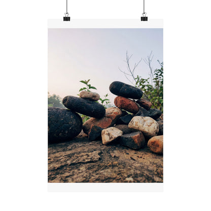 River Stones Spring Wall Art Print | Kintsugi Resilient Design