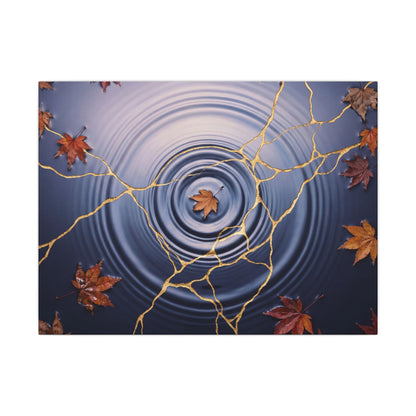 Kintsugi Water Ripple in Dawn | Gold Vein Canvas Art