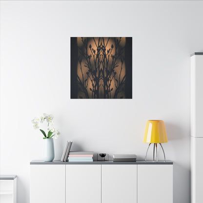Dark Japandi Shadow Play in Golden Hour | Shadow Zen Canvas Art