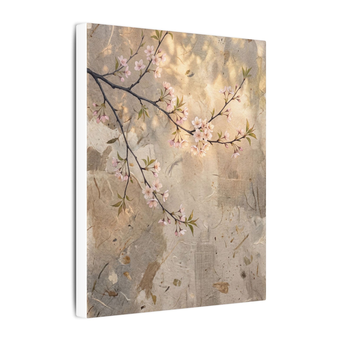 Summer Cherry Blossom Texture Canvas Art | Neutral Decor