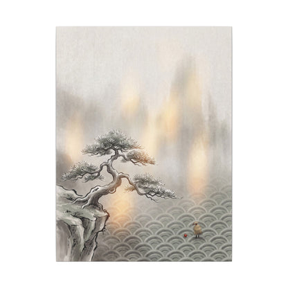 Pine Tree Canvas Art | Winter Japandi Japanese Pattern Art