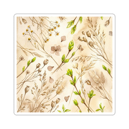 Kanso Dried Flowers Sticker - Japandi Watercolor