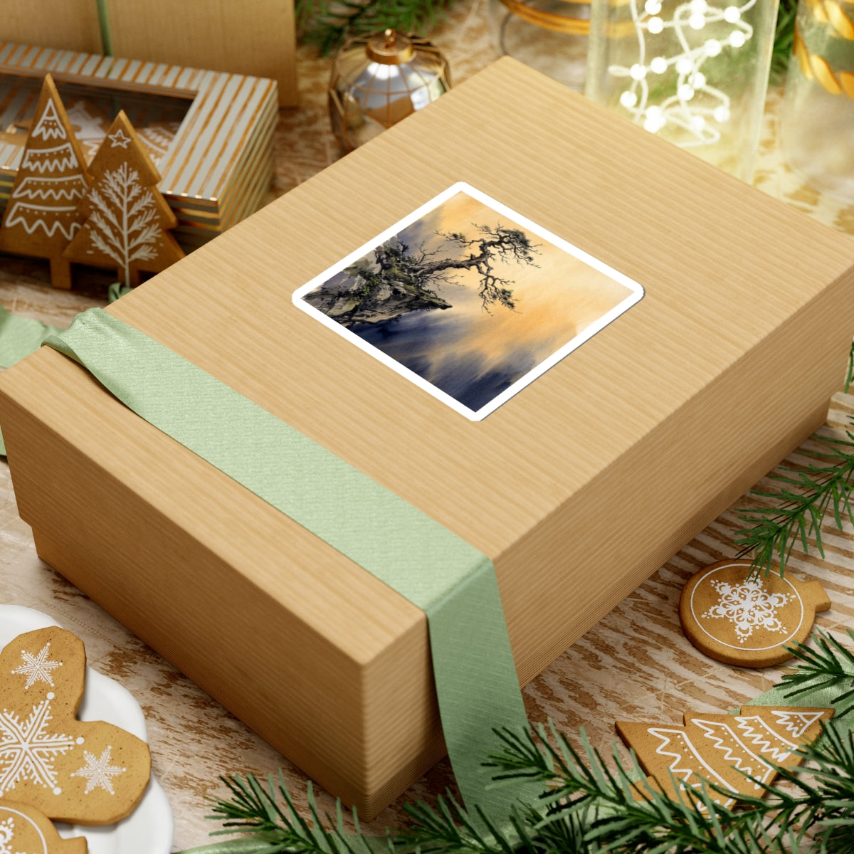 Pine Tree Spring Sticker | Zen Serene Design Art Print