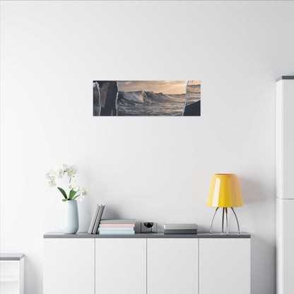 Fukinsei Ocean Wave Canvas Art - Dark Japandi Shadow Zen