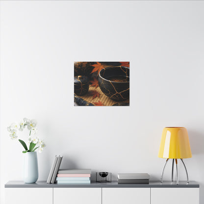 Seijaku Tea Ceremony Canvas Art - Kintsugi Gold Repair