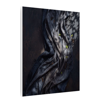 Seijaku Silk Drape Canvas Art - Dark Japandi Dark Texture