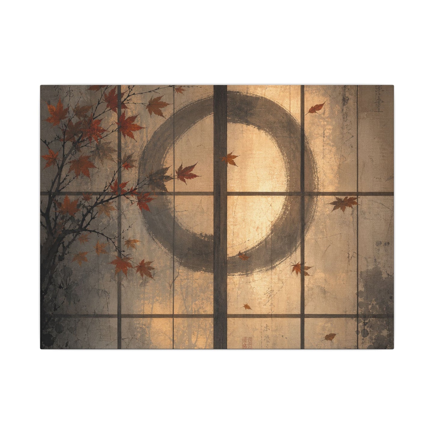 Shoji Screen Texture Canvas Art | Earthy Japandi Art