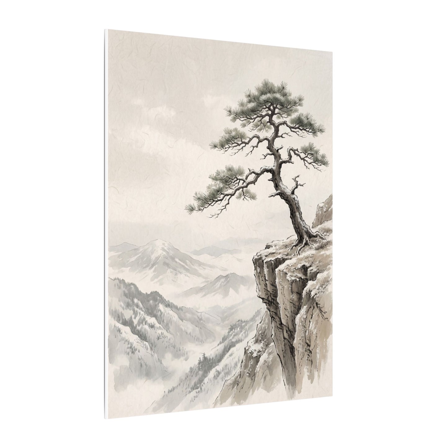 Seijaku Pine Tree Canvas Art - Japandi Japanese Pattern