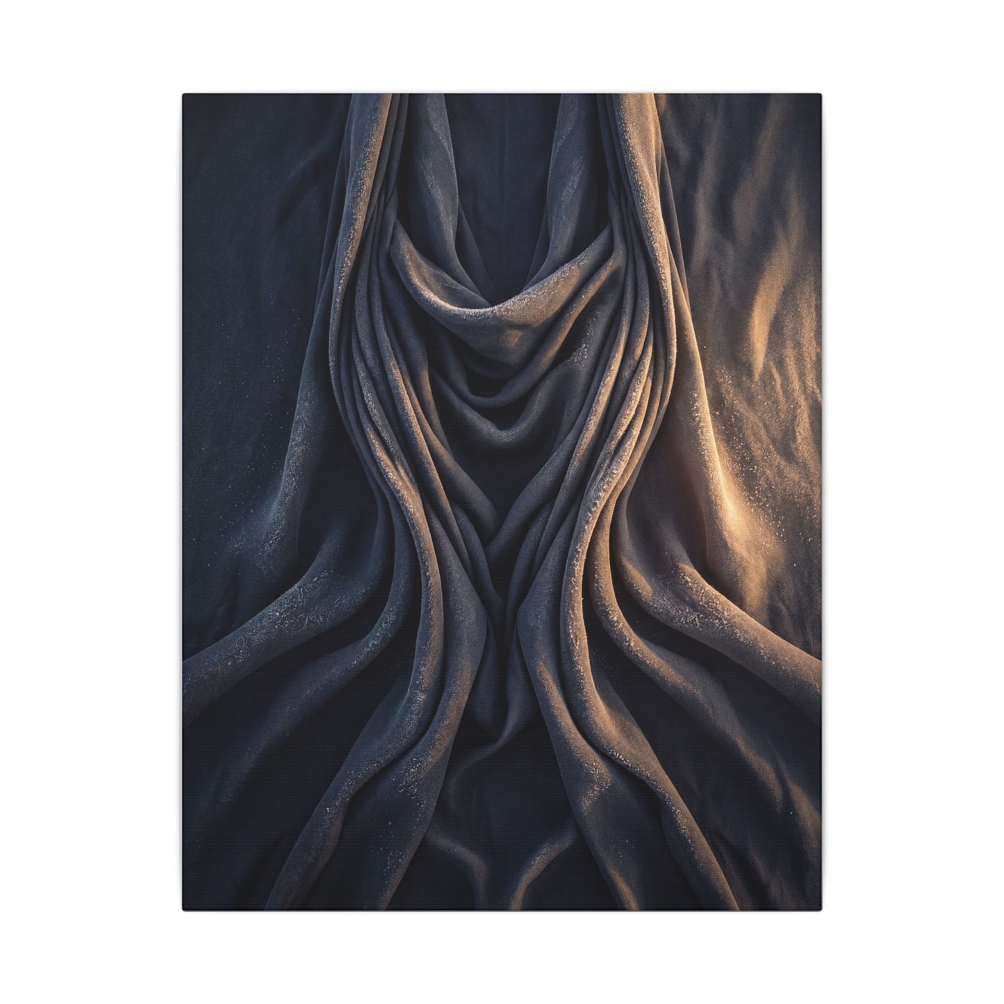 Moody Silk Drape Canvas Art - Shadow Zen Dark Japandi
