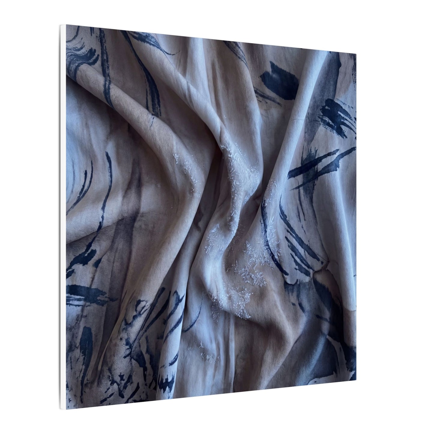 Silk Drape Winter Canvas Art | Japandi Earthy Design