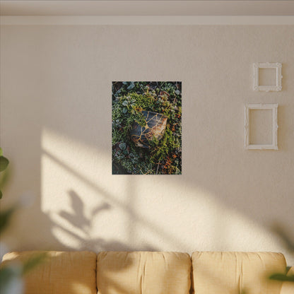 Artful Moss Close Up Canvas Art - Gold Repair Kintsugi