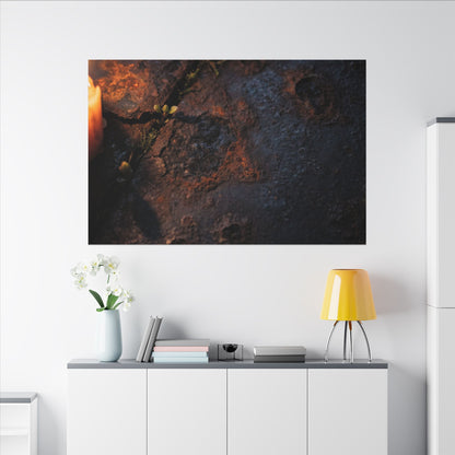 Candlelight Rust Patina Canvas Art - Dark Japandi Ma