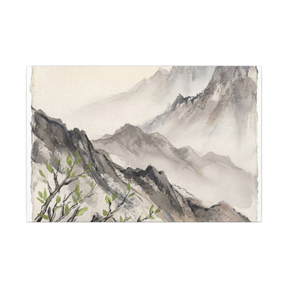 Spring Mountain Mist Texture Canvas Art | Warm Decor