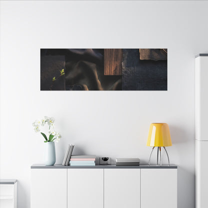 Silk Drape Spring Canvas Art | Dark Japandi Moody Design