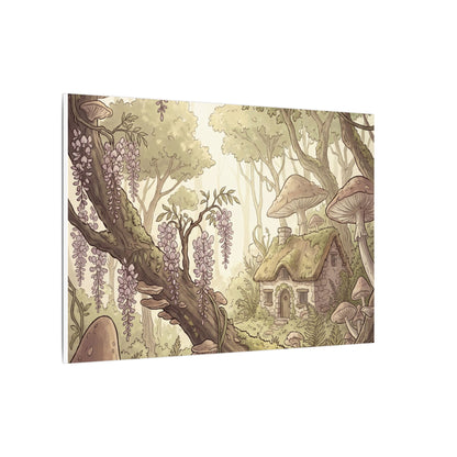 Summer Wisteria Mushroom Illustration Canvas Art | Enchanting Decor