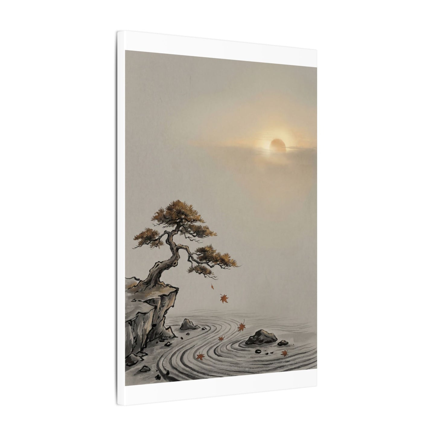 Pine Tree Canvas Art | Autumn Zen Karesansui Art