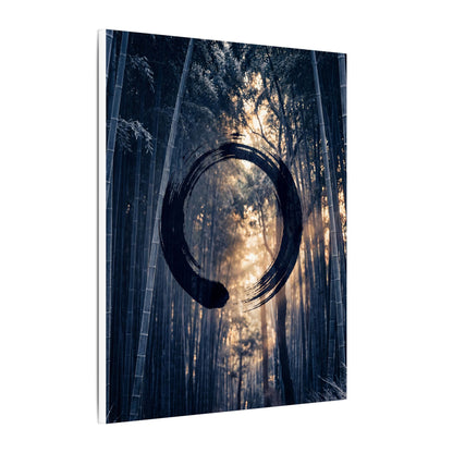 Bamboo Grove Canvas Art | Winter Zen Enso Art