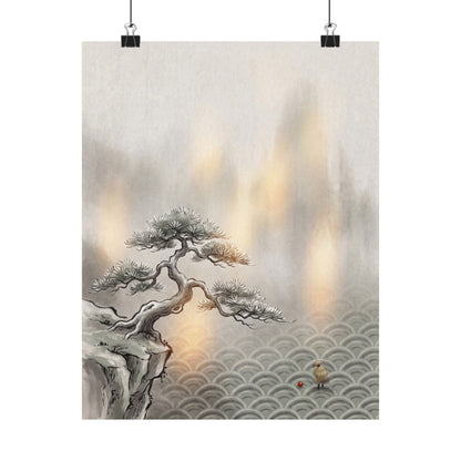 Datsuzoku Pine Tree Wall Art Print - Japandi Japanese Pattern