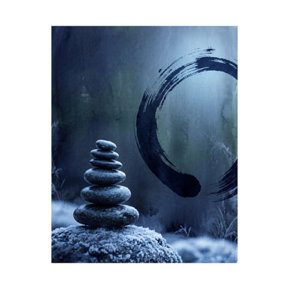 Moonlight River Stones Wall Art Print - Zen Fukinsei