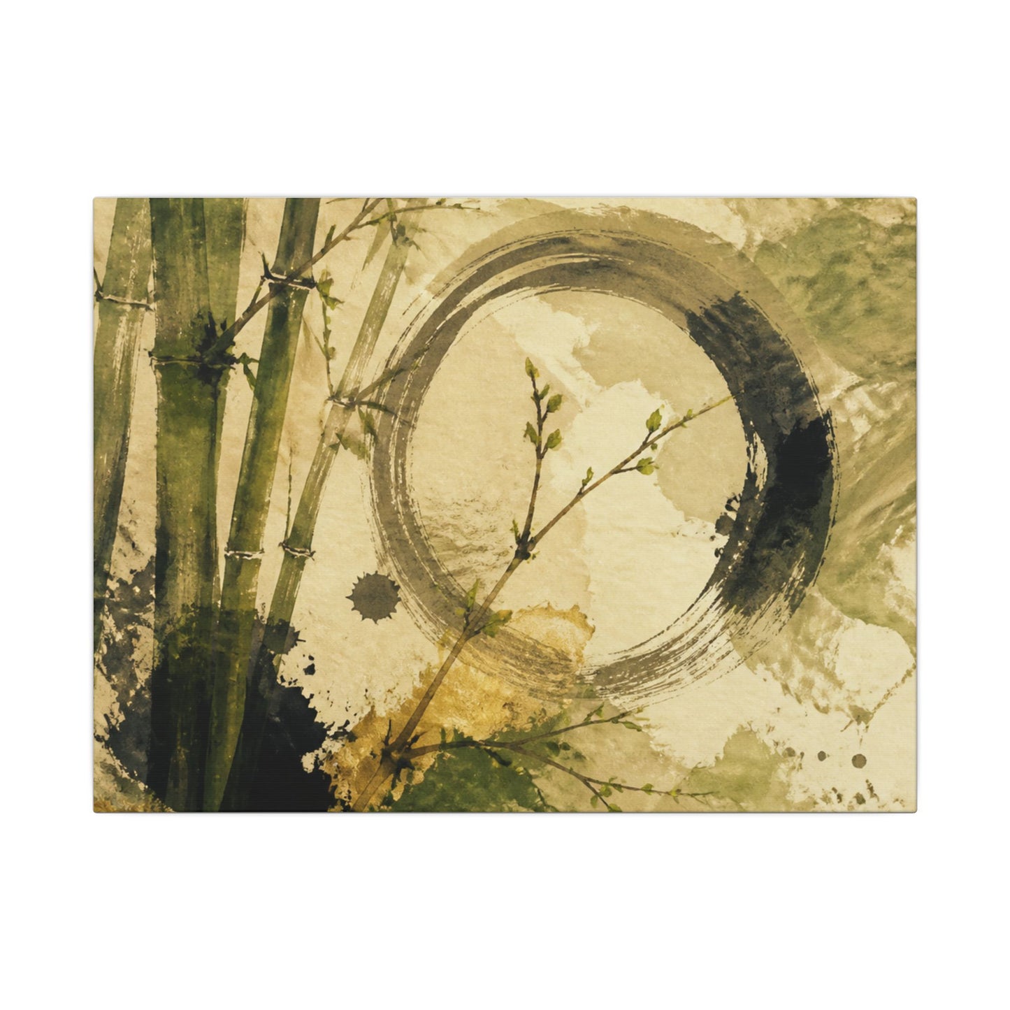 Ink Brushstroke Sumi E Canvas Art | Calm Zen Art