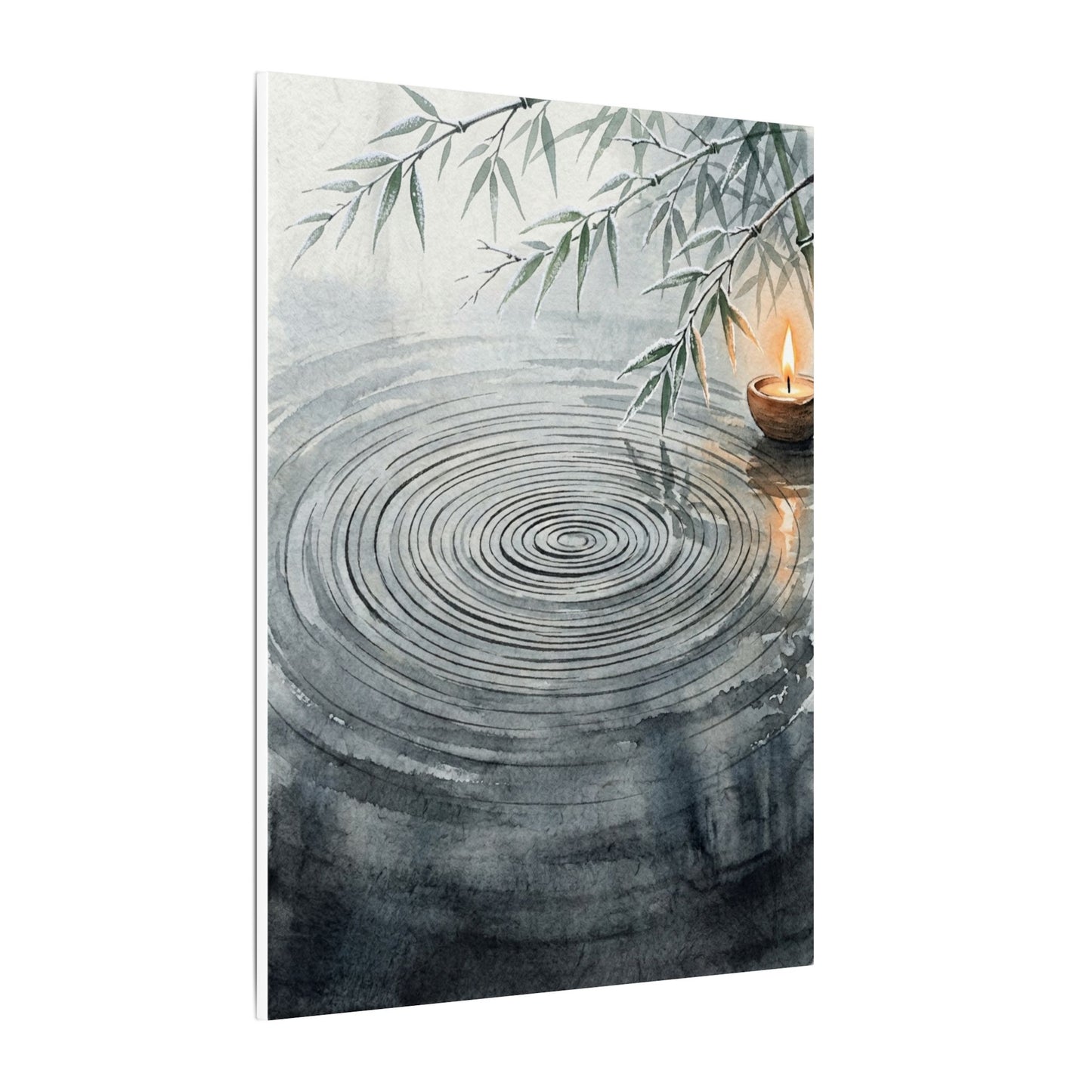 Water Ripple Sumi E Canvas Art | Calm Zen Art