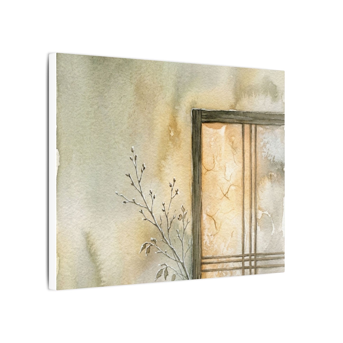 Ma Shoji Screen Canvas Art - Japandi Watercolor