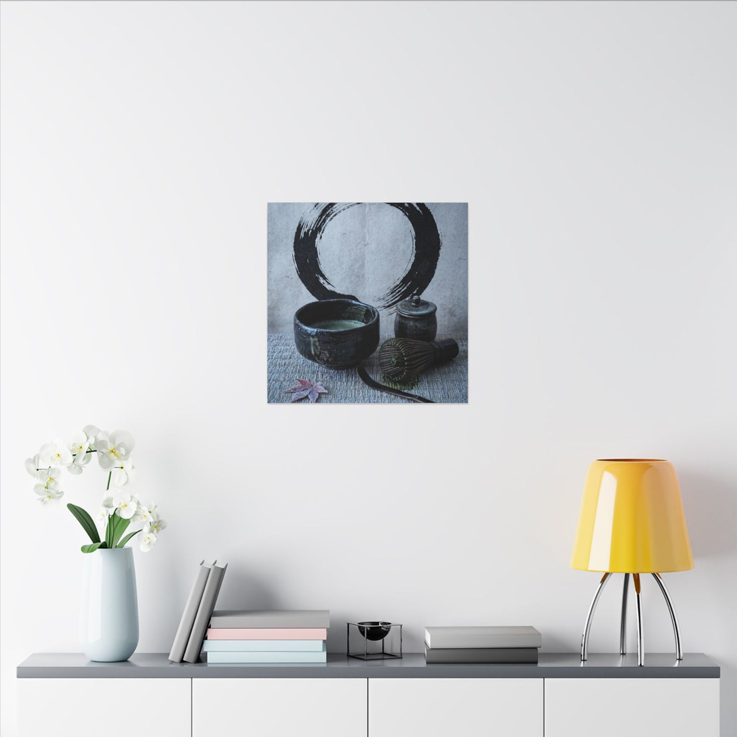 Tea Ceremony Canvas Art | Winter Zen Enso Art
