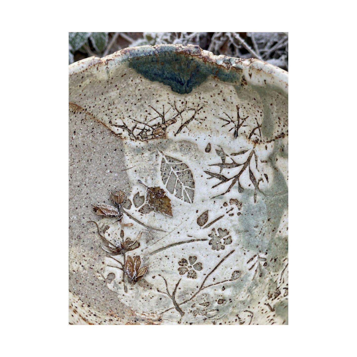 Winter Ceramic Bowl Japanese Pattern Wall Art Print | Earthy Decor